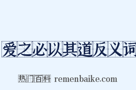爱之必以其道反义词是什么意思的图片